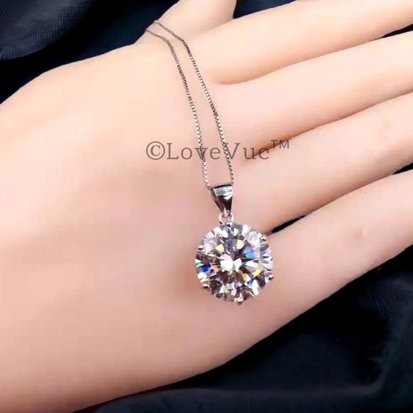 Certified 10ct. t.w. Diamond Solitaire Brilliant Cut Necklace - Picture 5 of 14